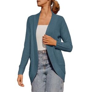 ZESICA Women's Long‎ Sleeve Open Front Casual Lightweight Cardigan - Size Large